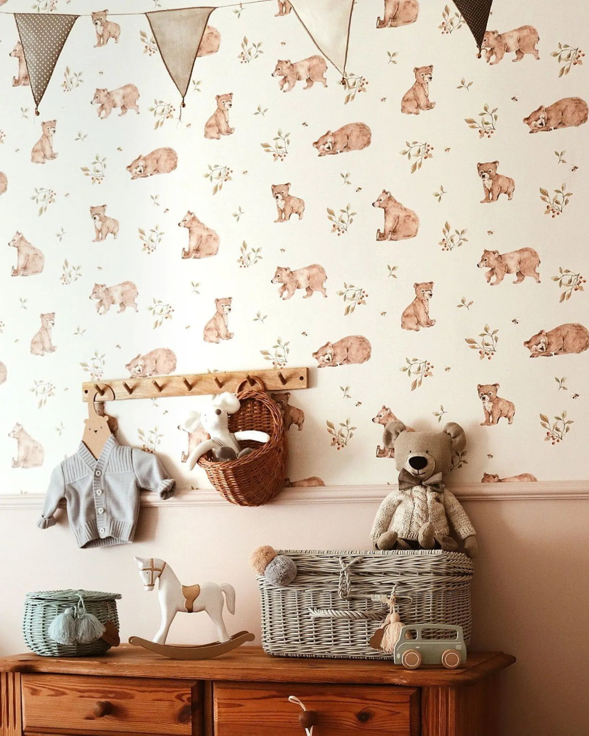 Papier Peint Petits Oursons - Chambre Bébé &amp; Enfant – Montessori pour enfant – photo 1