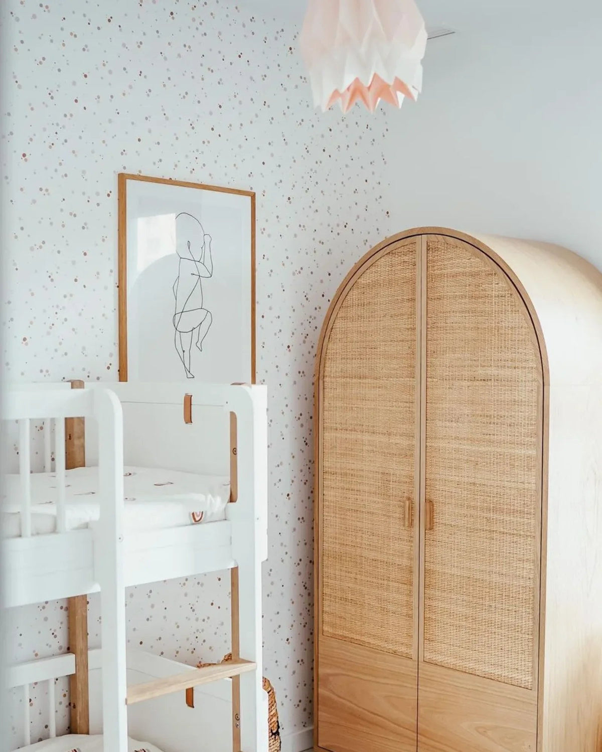 Papier Peint Pois Tendres Cannelle & Rose Poudré – Chambre Bébé – Montessori pour enfant – photo 4