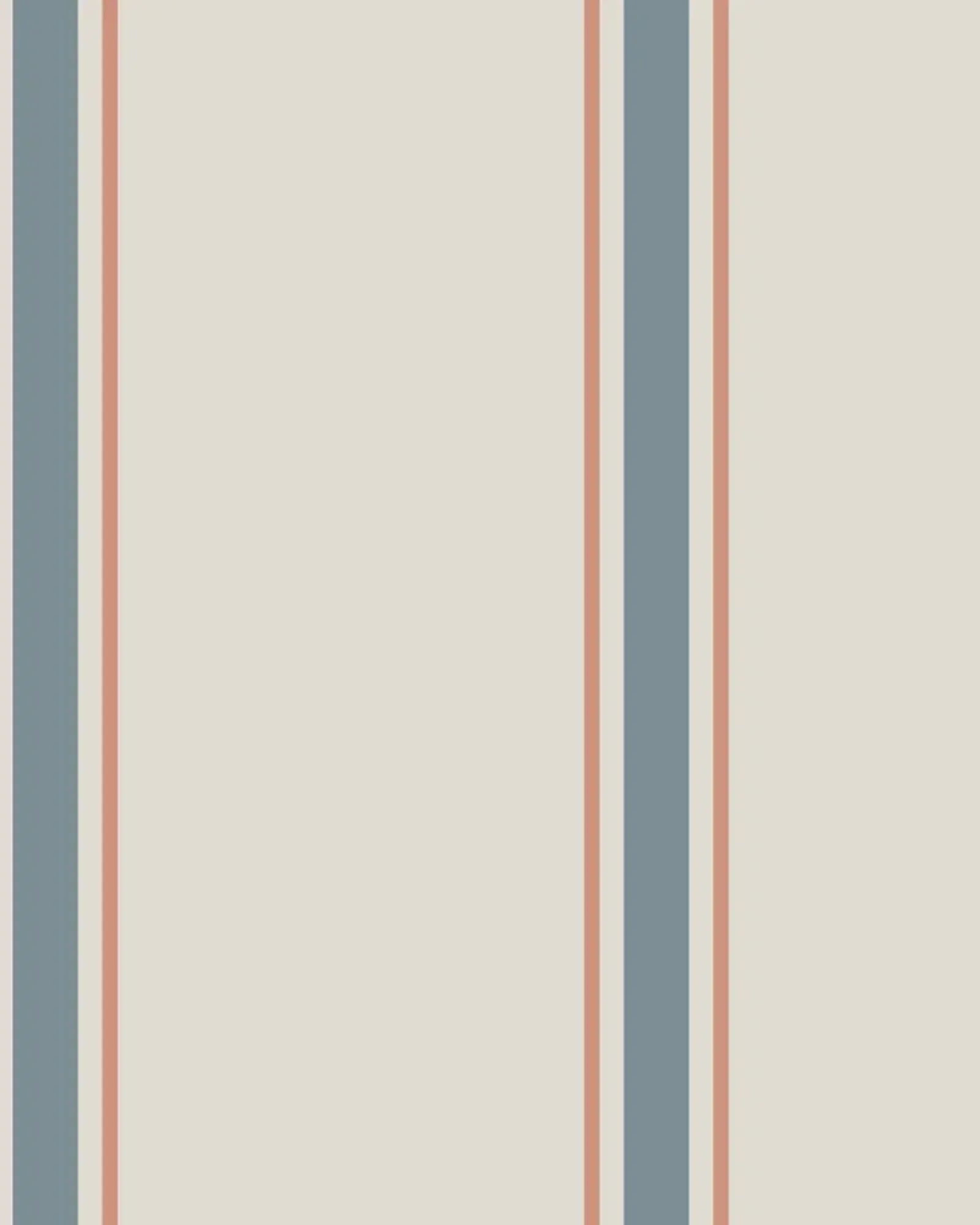Papier Peint Rayures Classiques Beige Lin – Terracotta et Bleu – Montessori pour enfant – photo 1