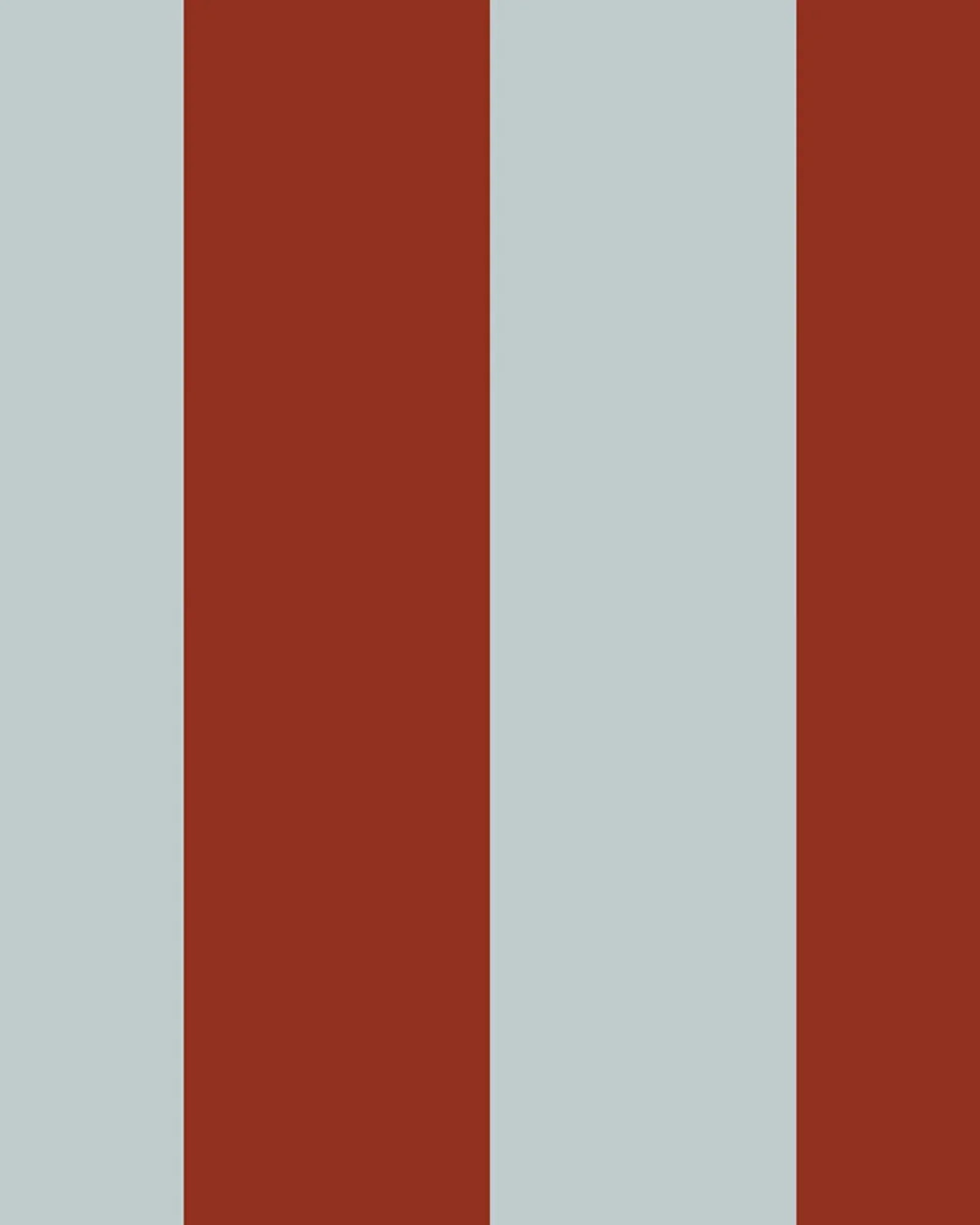 Papier Peint Rayures Larges Bleu Céladon et Rouge Brique – Montessori pour enfant – photo 1
