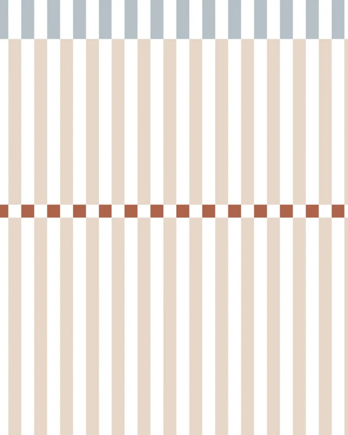 Papier Peint Rayures Nostalgie Beige – Double Frise Décorative – Montessori pour enfant – photo 2
