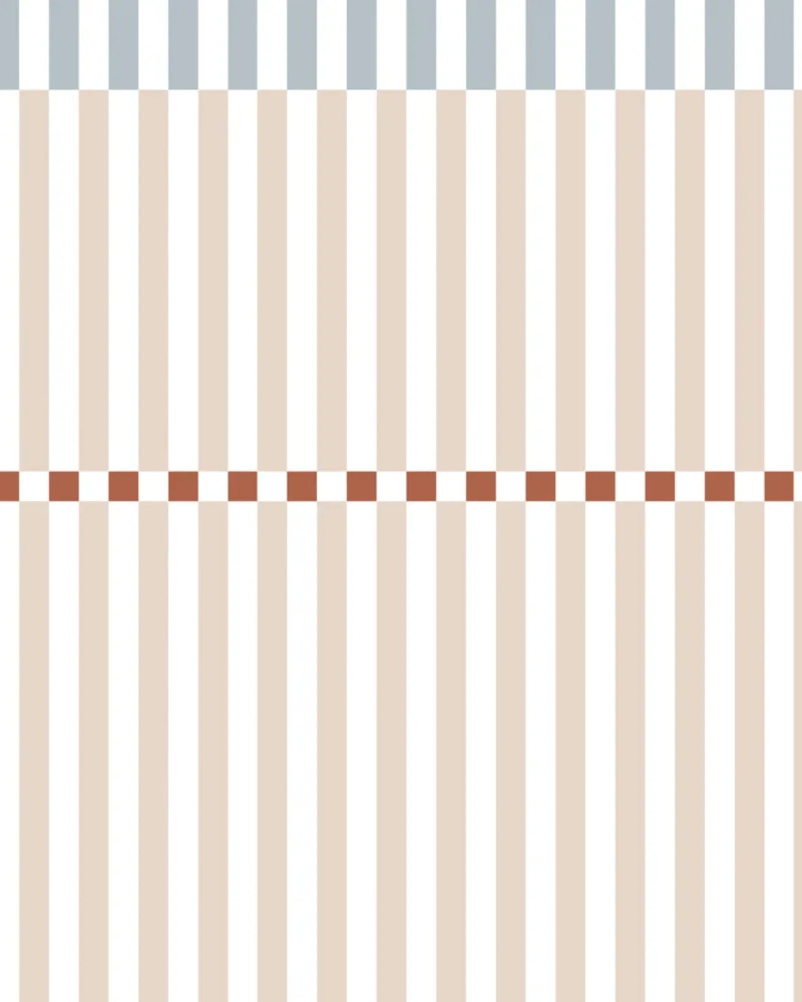 Papier Peint Rayures Nostalgie Beige – Double Frise Décorative – Montessori pour enfant – photo 1