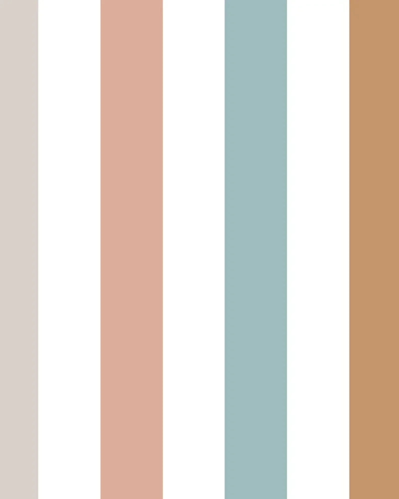 Papier Peint Rayures Portofino Multicolore – Bleu, Rose, Caramel & Beige – Papier Peint Montessori pour enfant | Tinitto