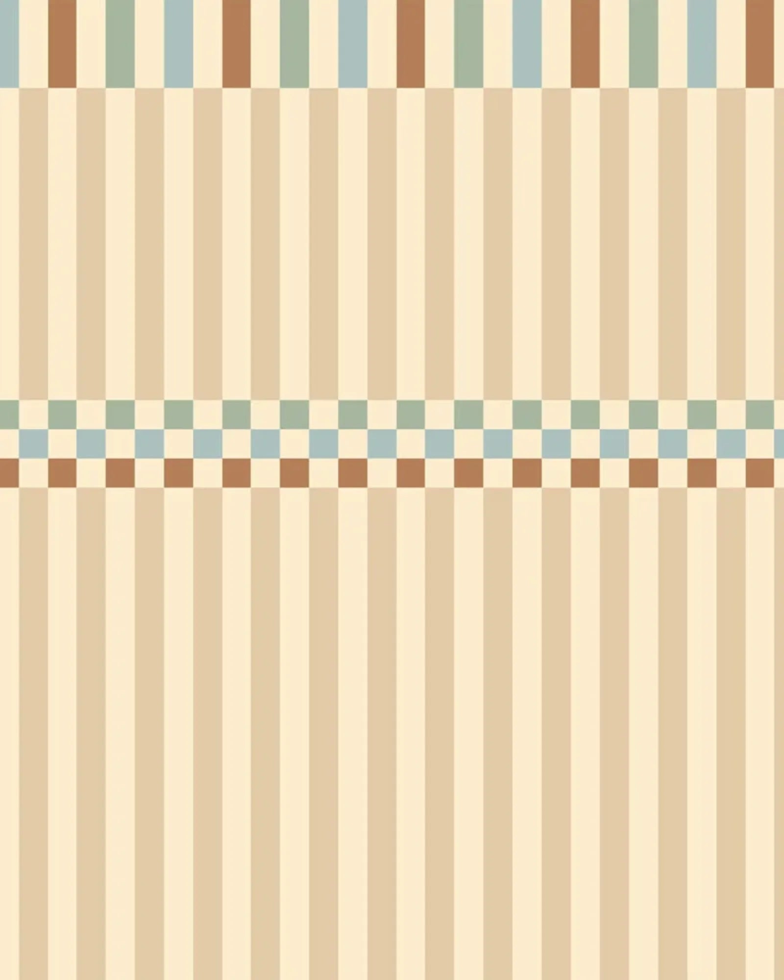 Papier Peint Vintage à Rayures – Couleurs Rétro Nostalgiques – Montessori pour enfant – photo 1
