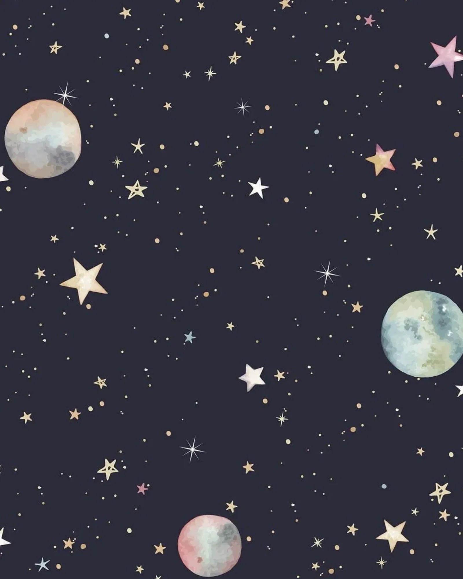Papier Peint Cosmos Planètes & Fusées – Chambre Garçon – Montessori pour enfant – photo 1
