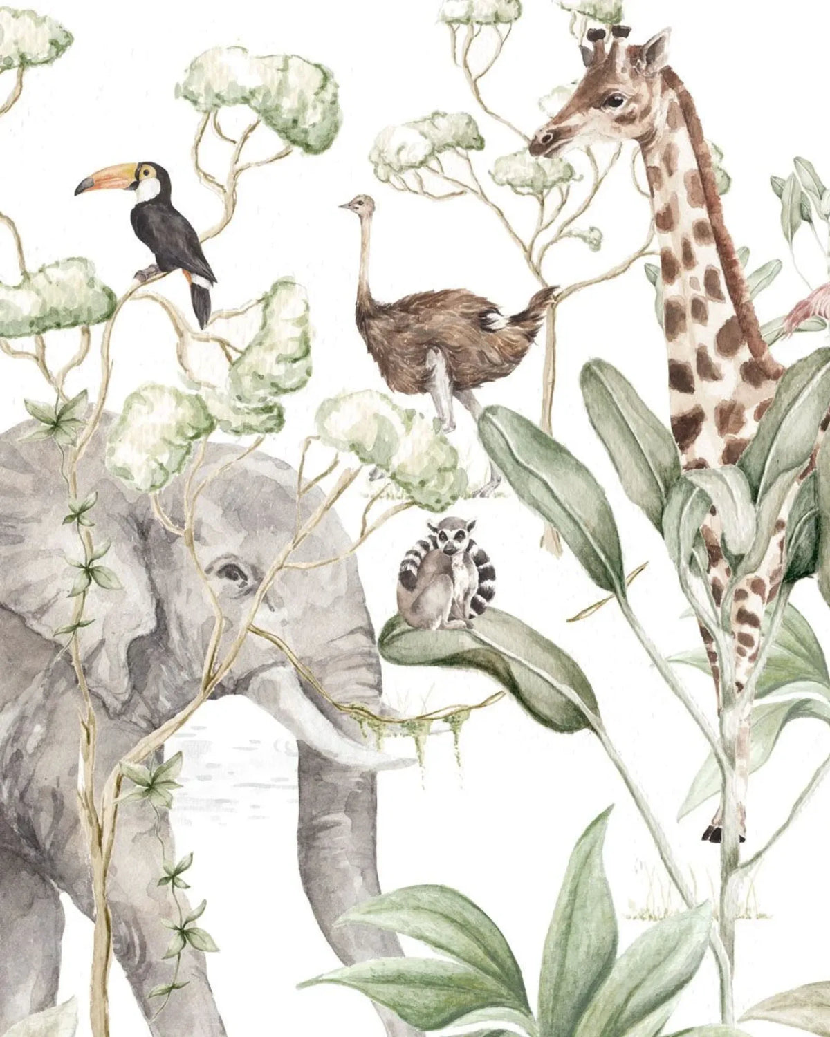 Papier Peint Savane africaine - animaux sauvages – Montessori pour enfant – photo 2