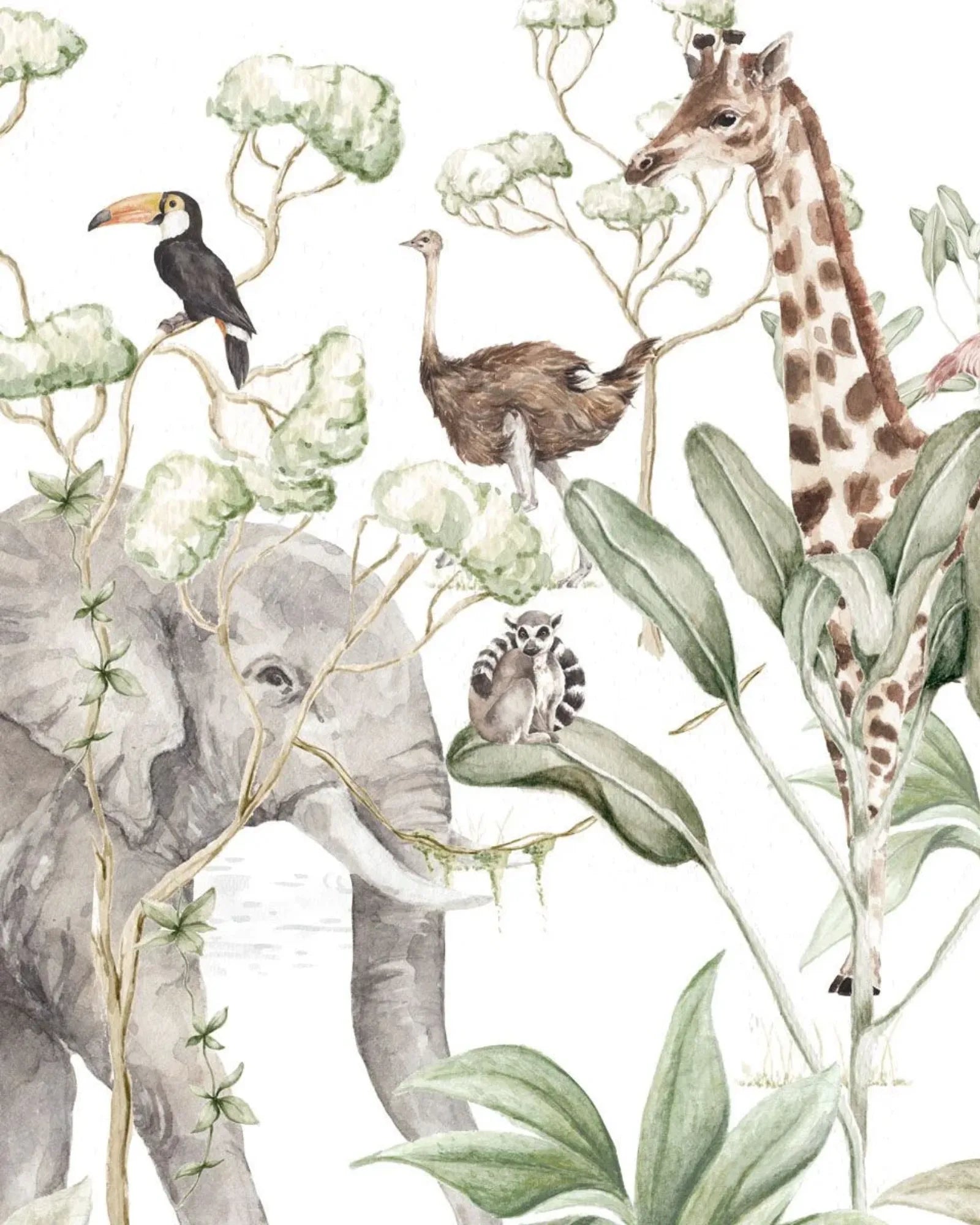 Papier Peint Savane africaine - animaux sauvages – Montessori pour enfant – photo 1