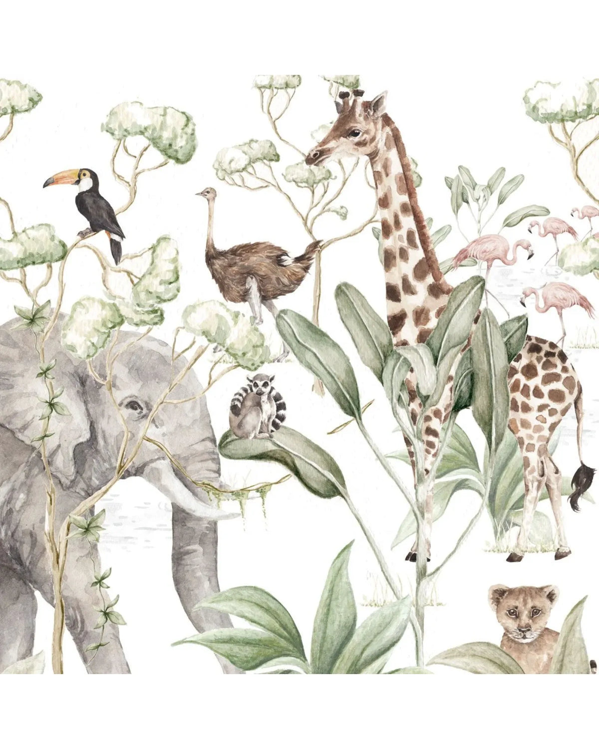 Papier Peint Savane africaine - animaux sauvages – Montessori pour enfant – photo 15