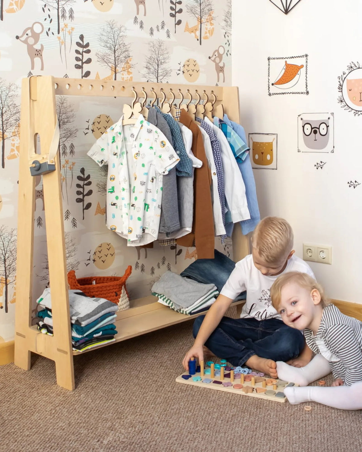 Penderie Ouverte "Montessori" – Étagère en Bois (Bouleau) 2 – Montessori pour enfant – photo 3