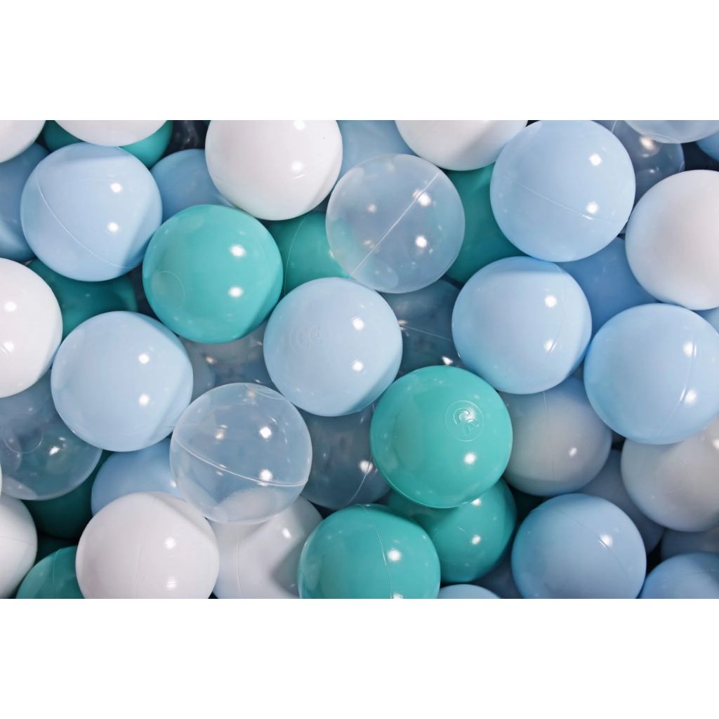 Balles Piscine – 200 pcs Bleu / Turquoise / Transparent / Blanc