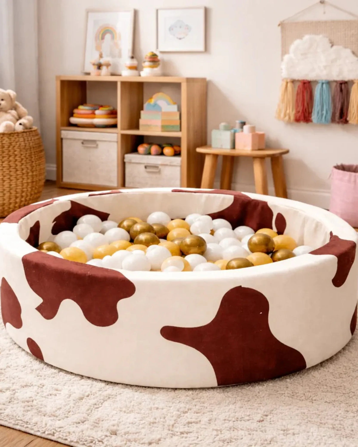 Piscine à Balles en Mousse "Vache" (90x30cm) — Avec 200 Balles – Montessori pour enfant – photo 2