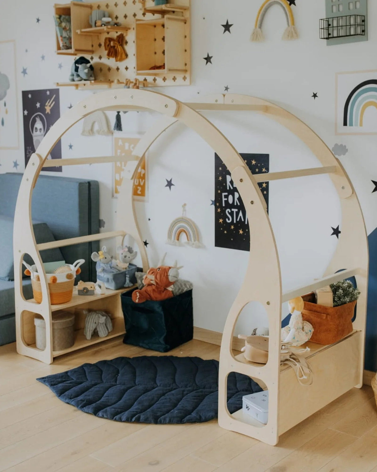 Play Stand Montessori — Stand de Jeu & Étagère en Bouleau | Montessori House Bed – Montessori pour enfant – photo 4