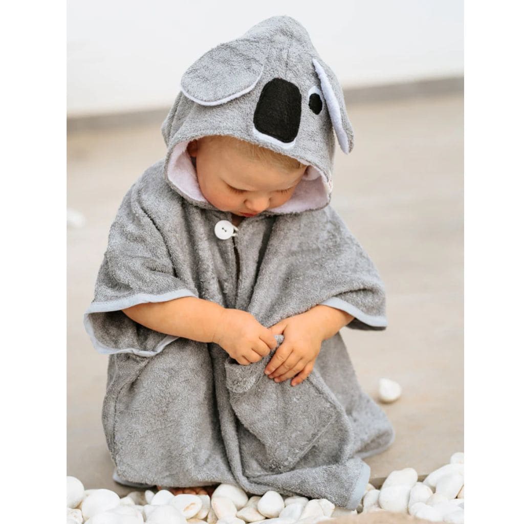 Poncho Enfant Koala – Manches Courtes Doux & Pratique