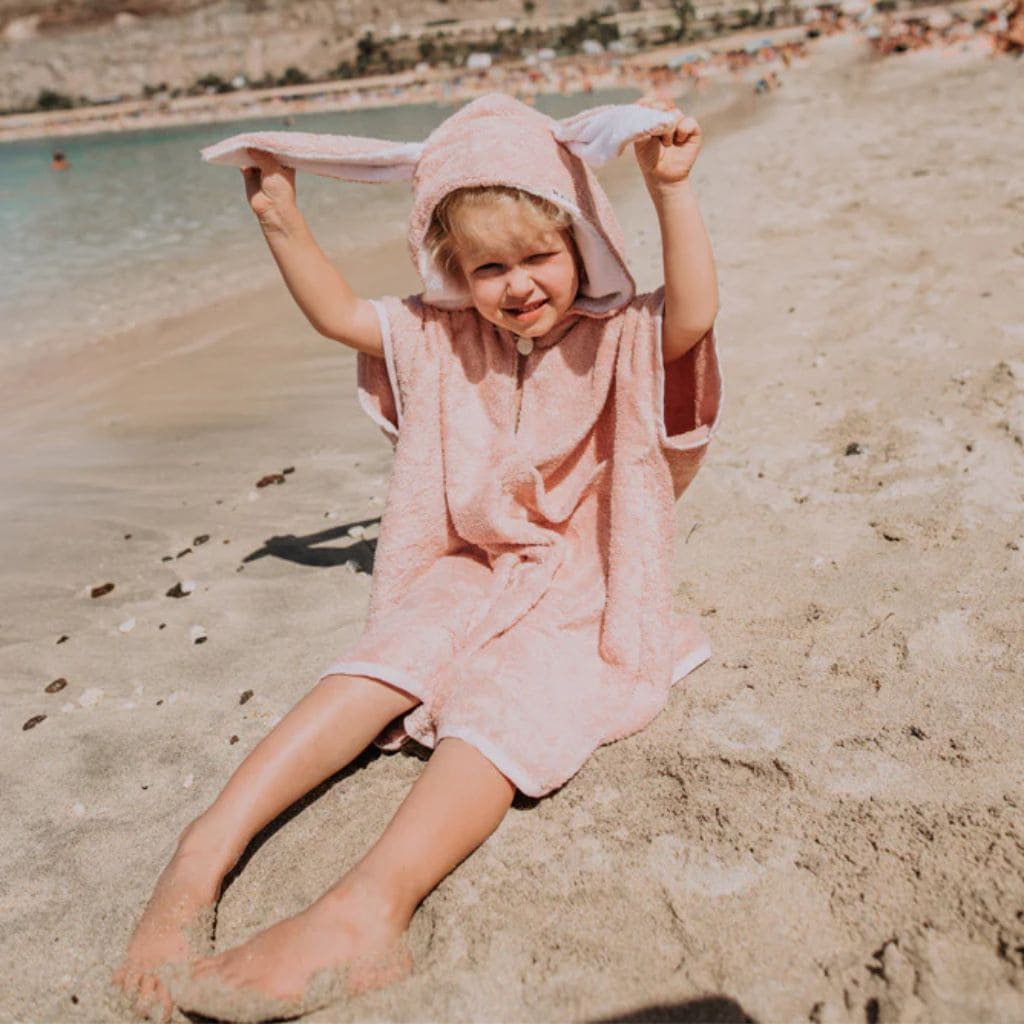 Poncho Enfant Rabbit – Manches Courtes Doux & Pratique