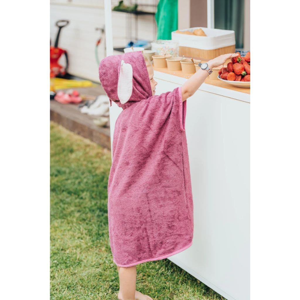 Poncho Enfant Rabbit – Manches Courtes Doux & Pratique