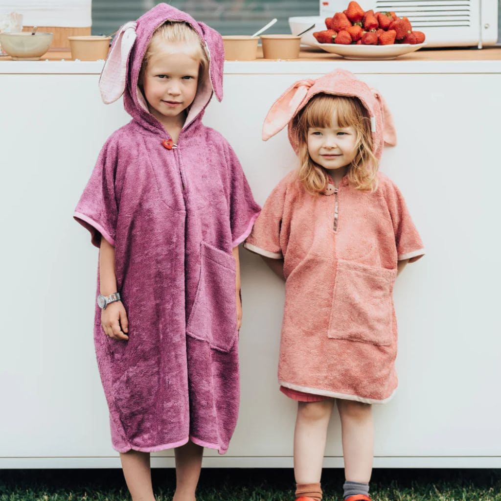 Poncho Enfant Rabbit – Manches Courtes Doux & Pratique