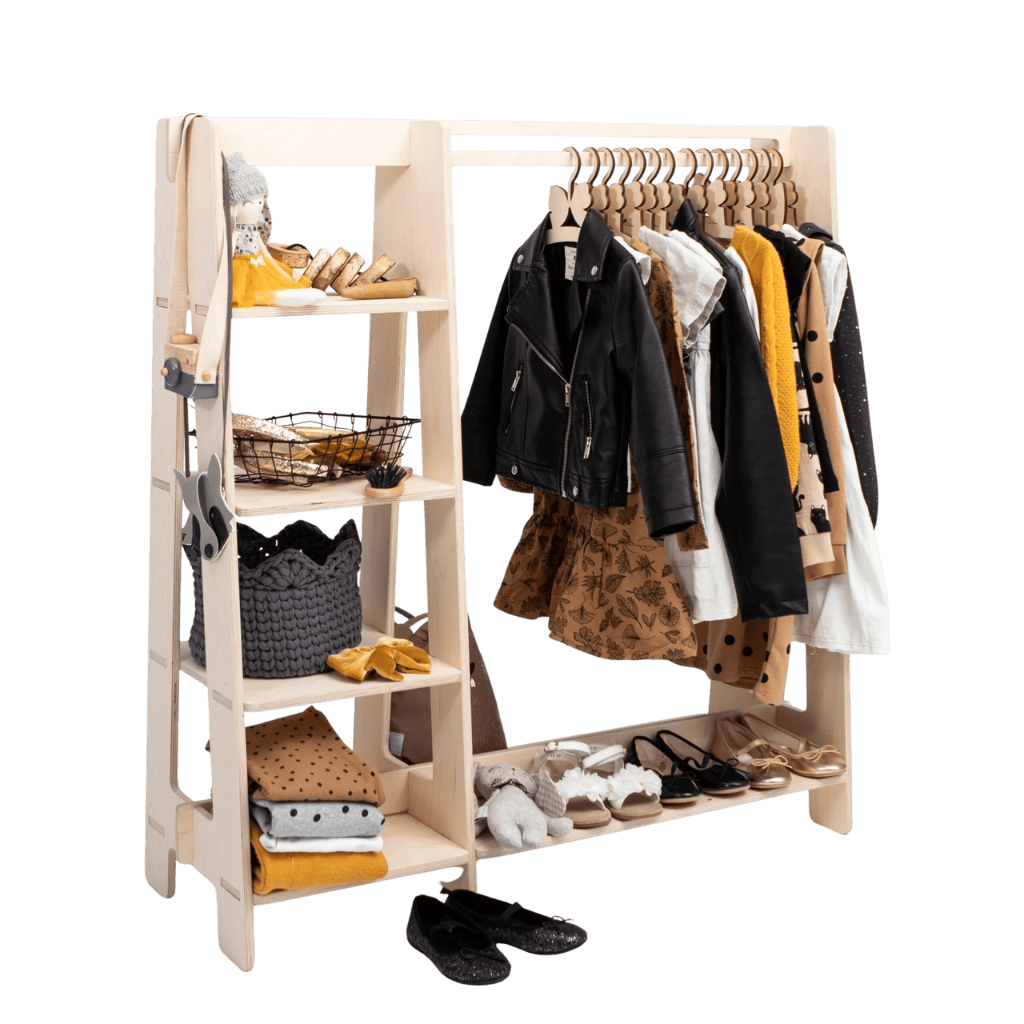 Portant à Vêtements avec Étagères pour Tout-Petits