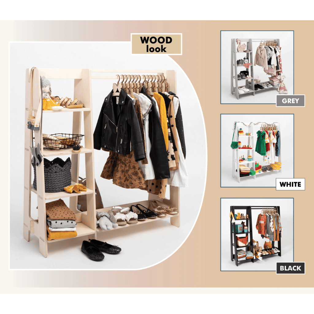 Portant à Vêtements avec Étagères pour Tout-Petits
