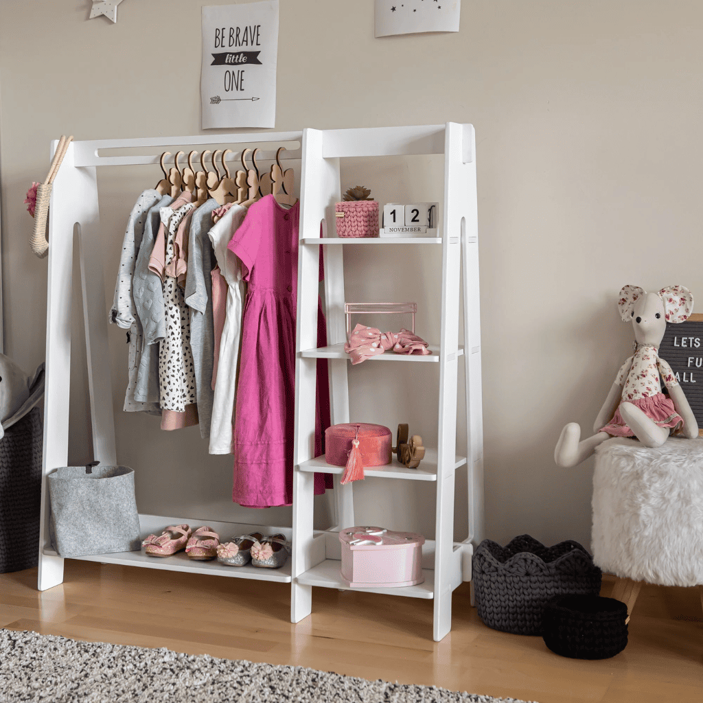 Portant à Vêtements avec Étagères pour Tout-Petits