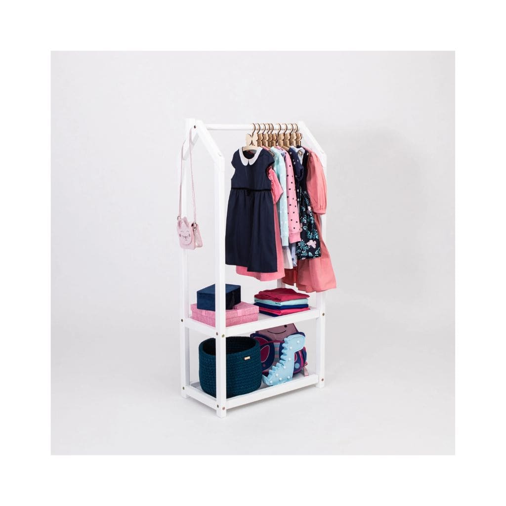 Portant à Vêtements Montessori en Bois – Forme de maison