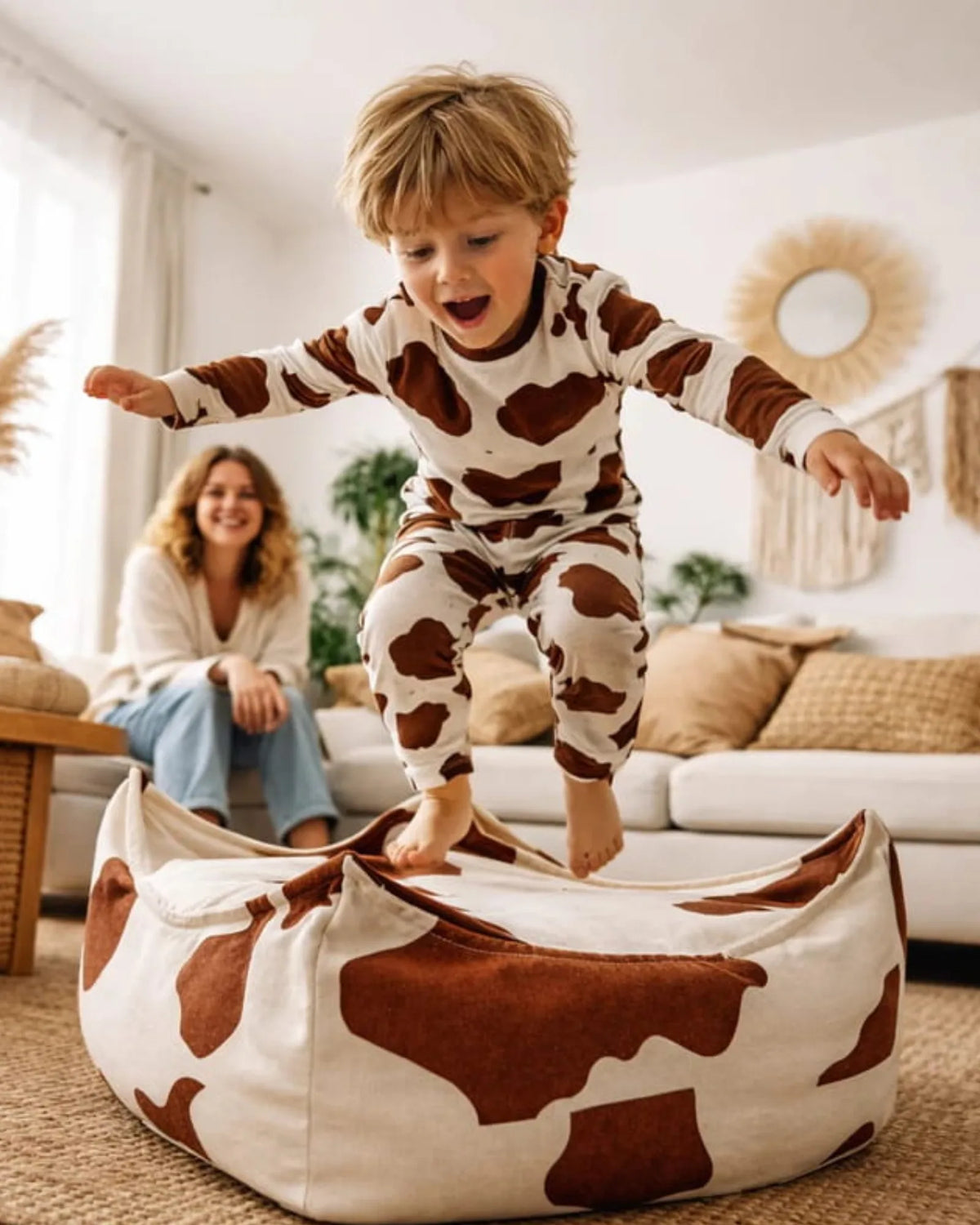 Pouf Carré Enfant Motif Animal — bees&blooms – Montessori pour enfant – photo 4