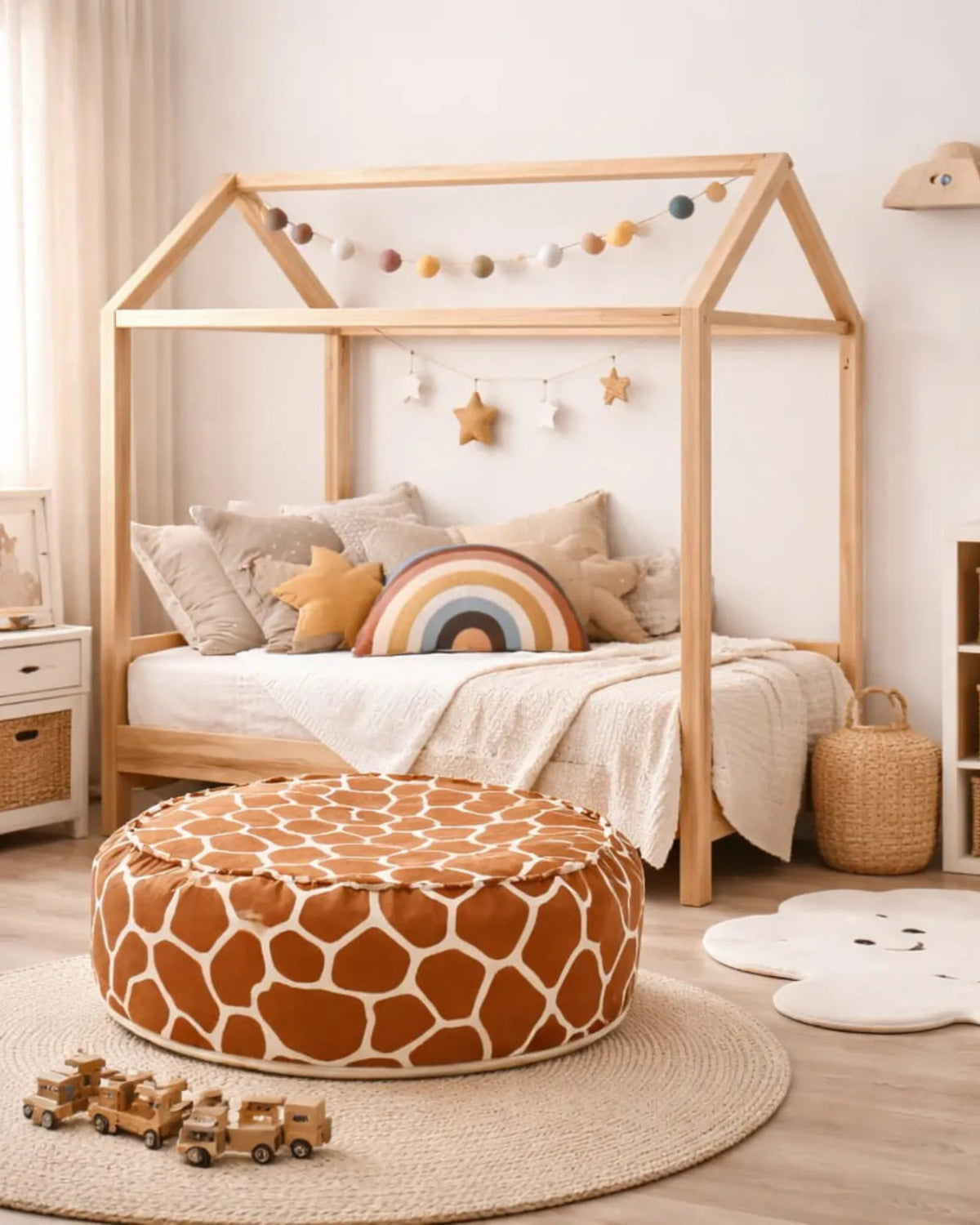 Pouf Rond Enfant Motif Animal — bees&blooms – Montessori pour enfant – photo 4