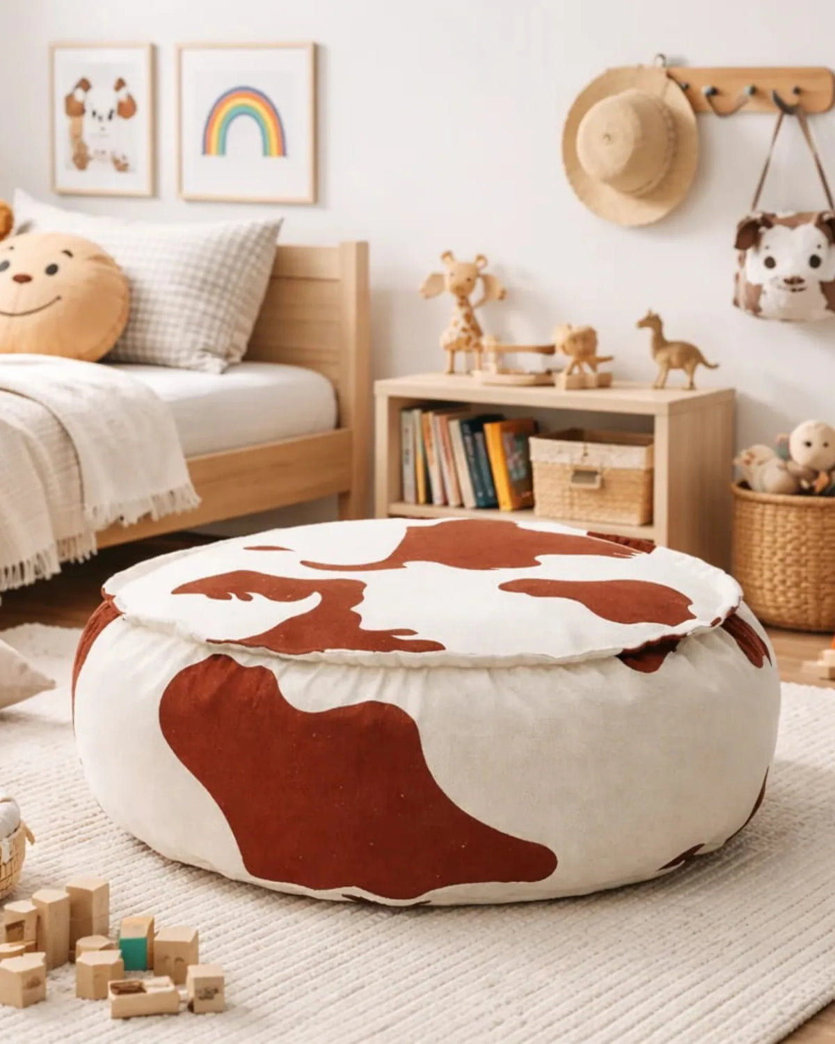 Pouf Rond Enfant Motif Animal — bees&blooms – Montessori pour enfant – photo 3