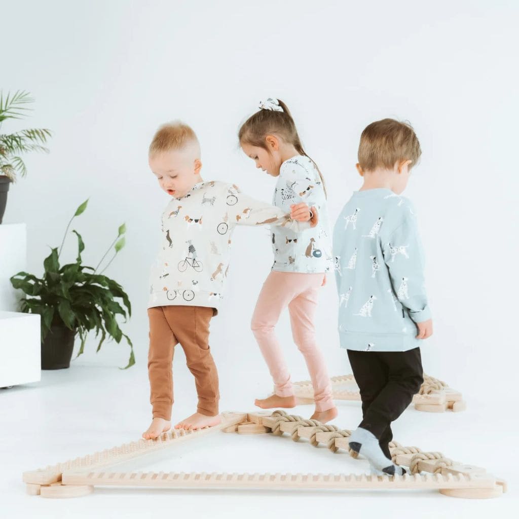 Poutre d’Équilibre en Jute – Set 3 Pièces TipiToo®