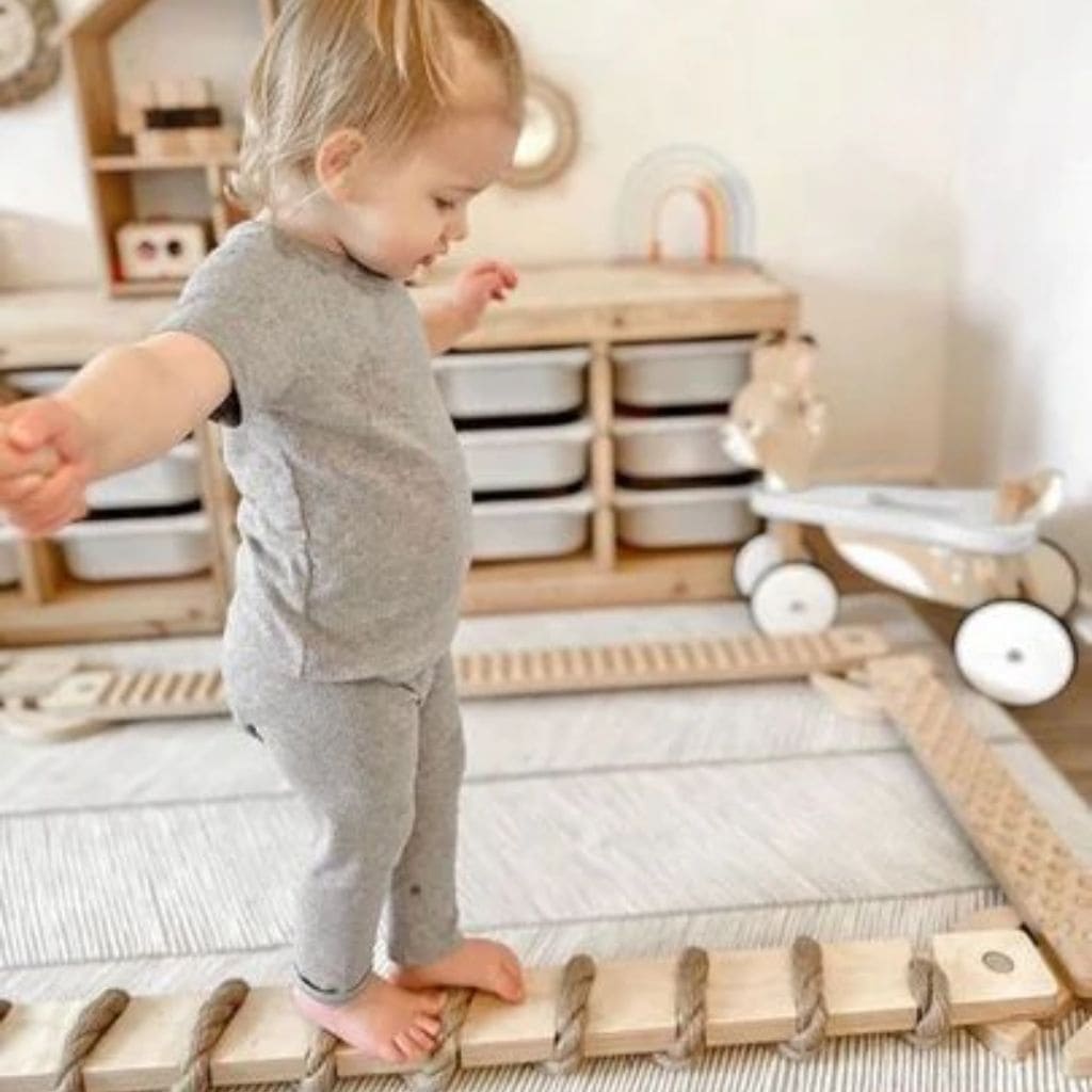Poutre d’Équilibre en Jute – Set 3 Pièces TipiToo®