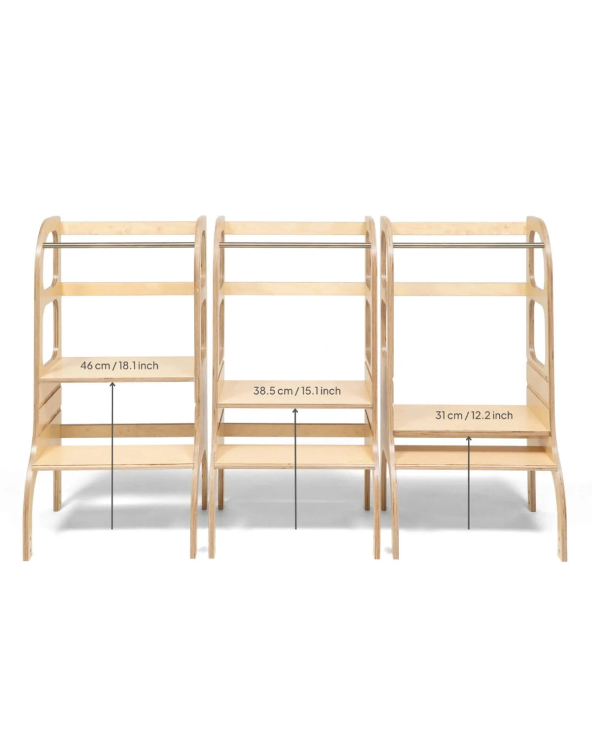 STEP UP — Tour d'Apprentissage Évolutive en Bois Naturel | Motricité Tinitto – Fabrication européenne