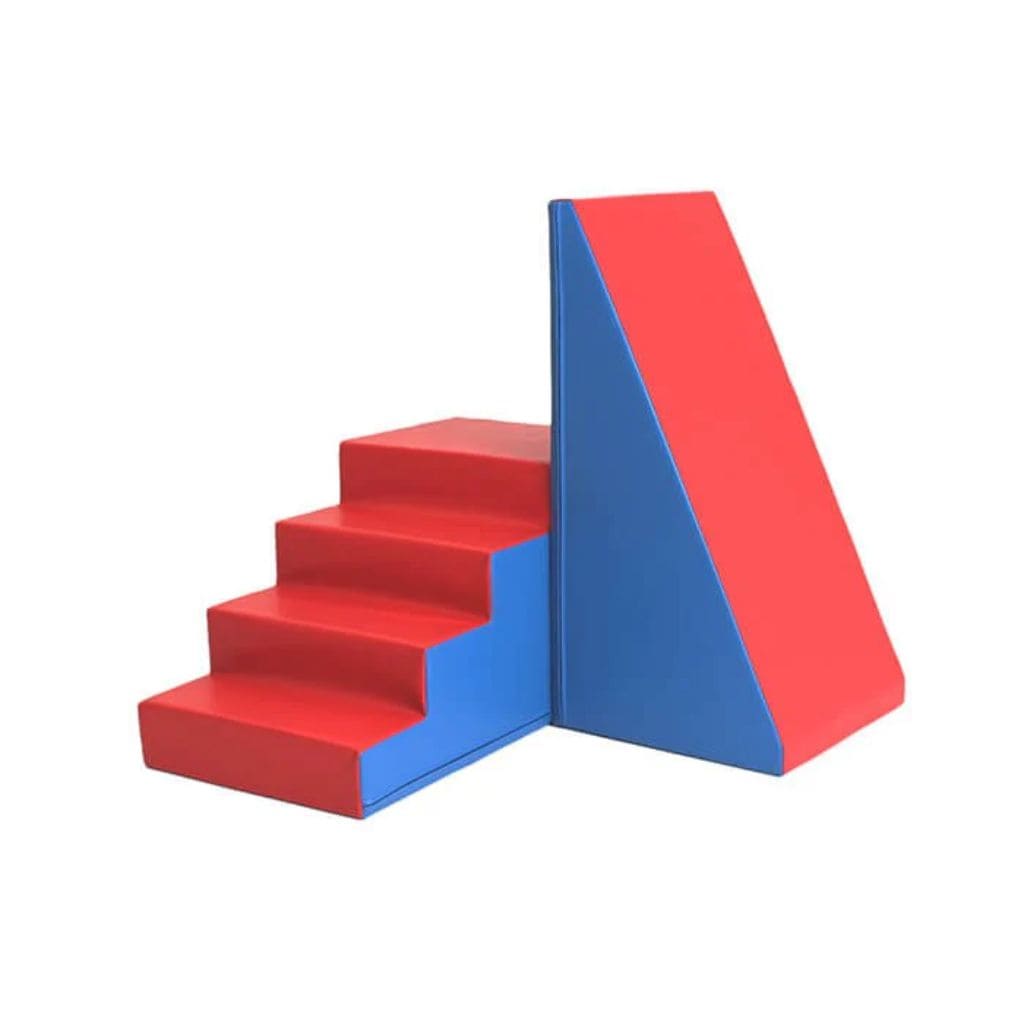 Set Escalier & Toboggan en Mousse Premium - Blue and Red