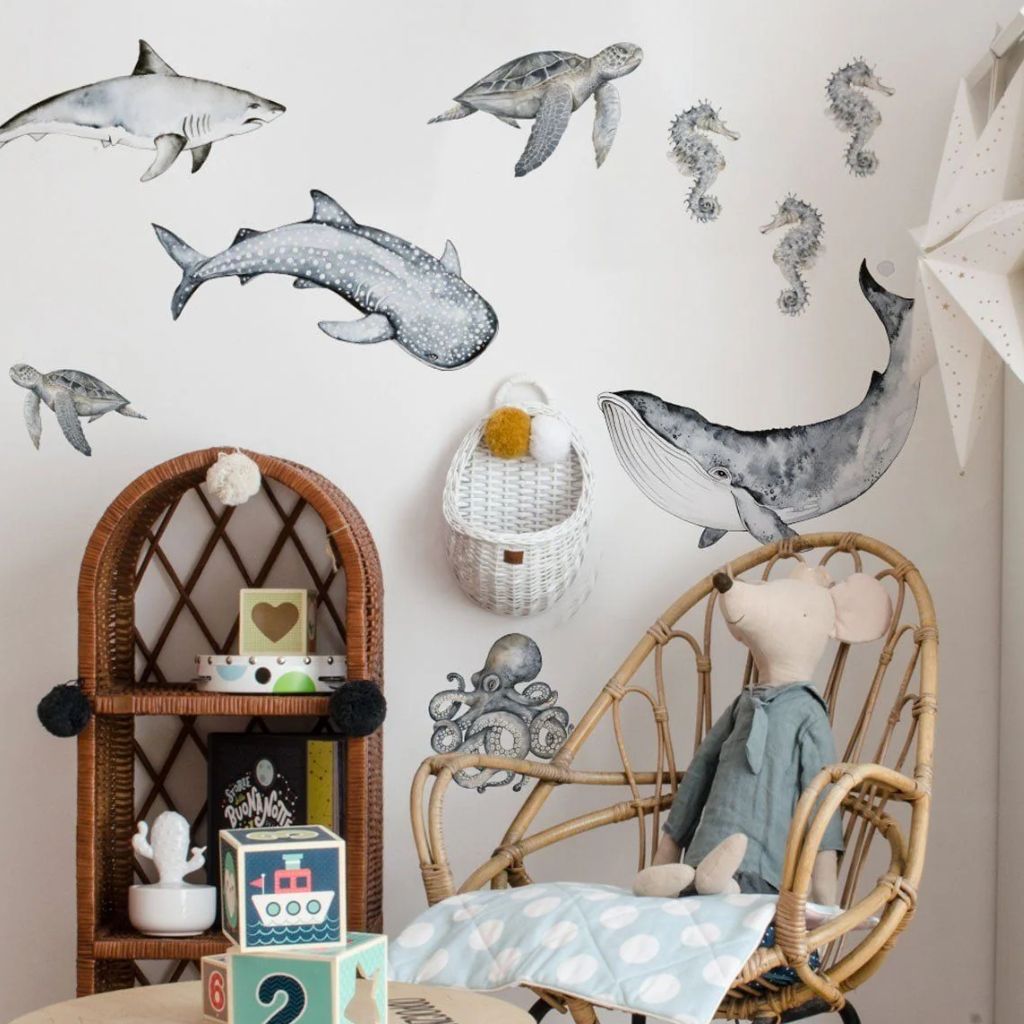 Stickers Muraux Océan – Décoration Animaux Marins pour Chambre Enfant