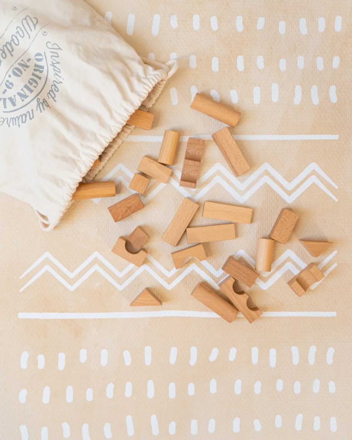 Tapis Puzzle Mousse Boho OLYA KIDS – Azure / Sand | 120×180 cm – Décoration Montessori pour enfant | Tinitto