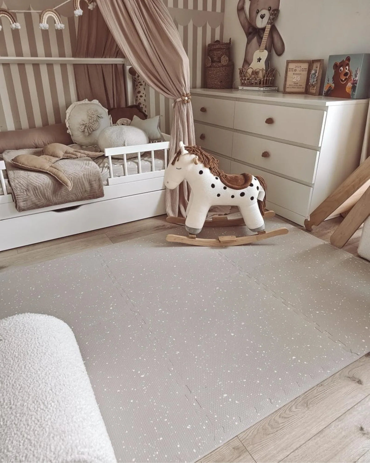 Tapis Puzzle Mousse Spots OLYA KIDS – 120×180 cm | 4 Coloris – Motricité Montessori pour enfant | Tinitto