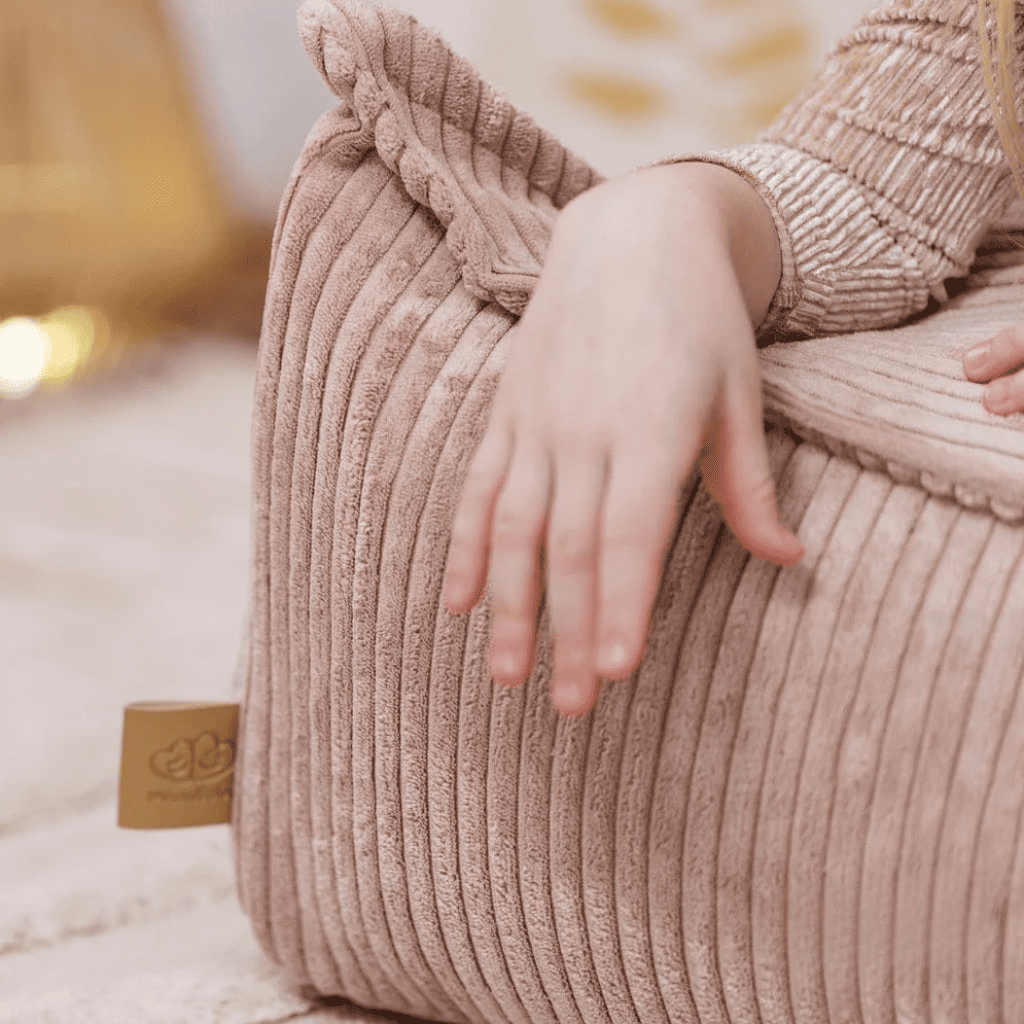 Pouf Enfant Rectangulaire en Velours Côtelé