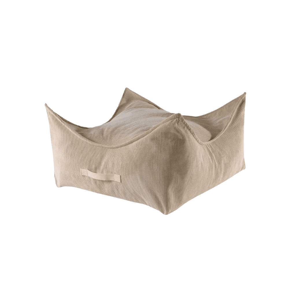 Pouf Enfant Carré en Velours Côtelé