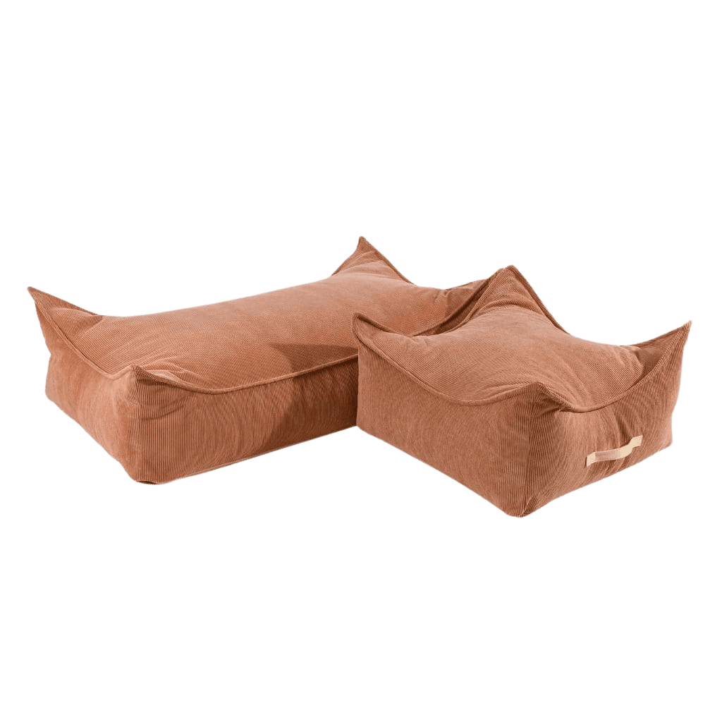Pouf Enfant Rectangulaire en Velours Côtelé