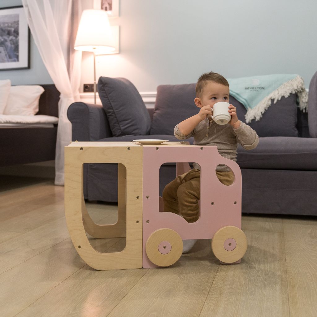Tour d'Observation 2-en-1 Voiture – Transformable en Table d'Activité