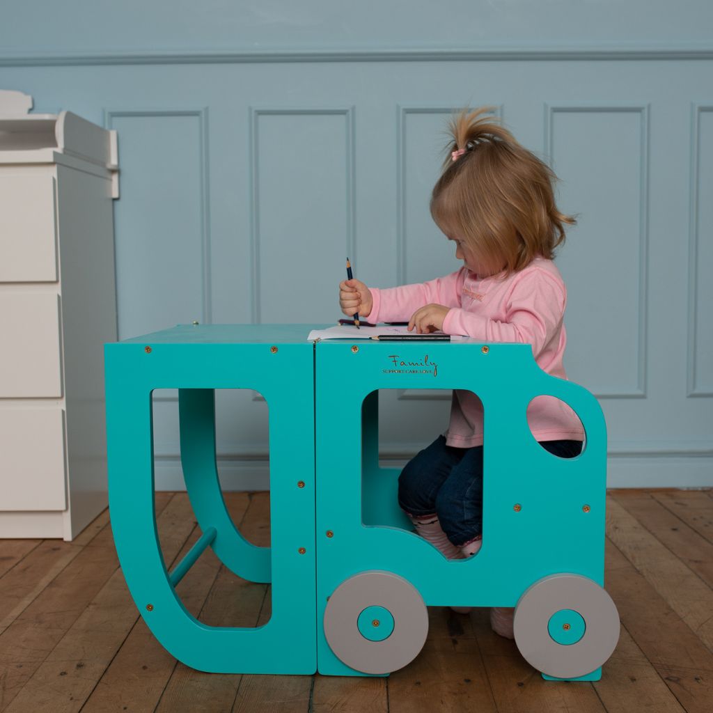 Tour d'Observation 2-en-1 Voiture – Transformable en Table d'Activité