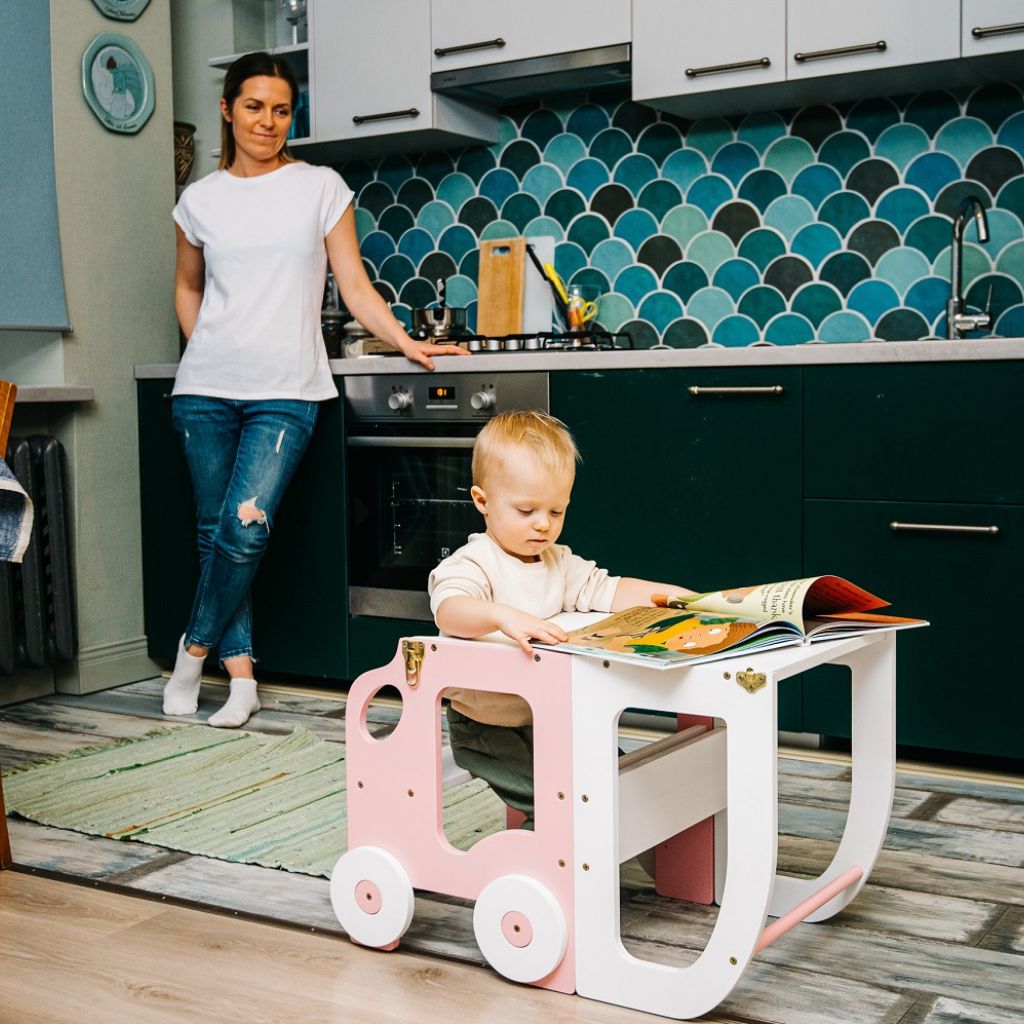 Tour d'Observation 2-en-1 Voiture – Transformable en Table d'Activité