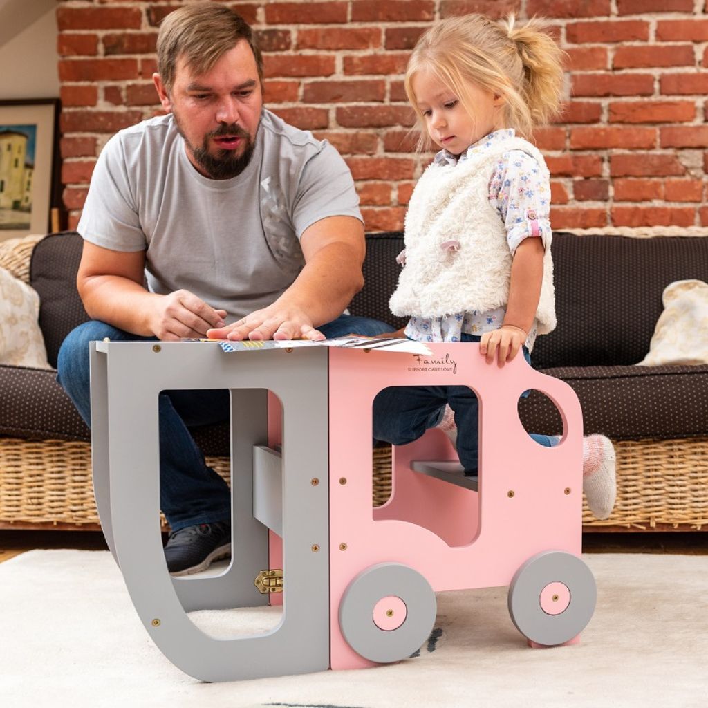 Tour d'Observation 2-en-1 Voiture – Transformable en Table d'Activité
