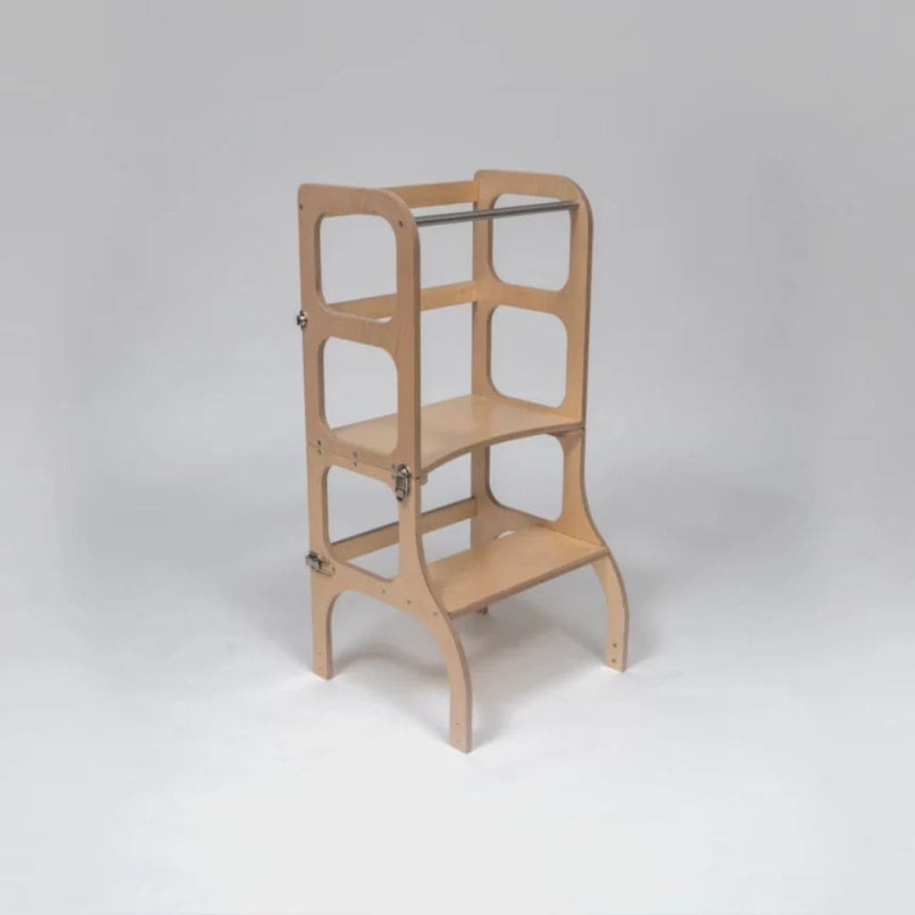 Tour d’Apprentissage Évolutive 2-en-1 STEP’n’SIT® – Bois Naturel