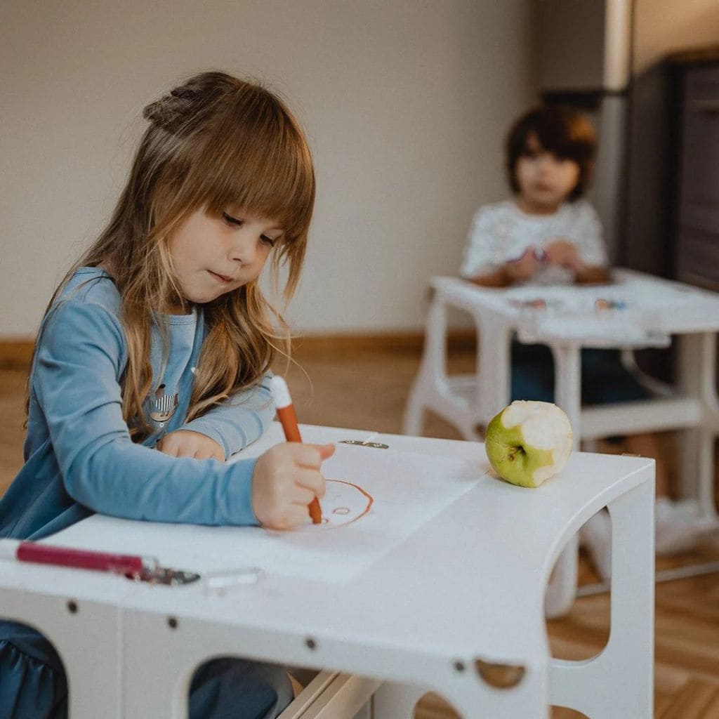 Tour d’Apprentissage Évolutive 2-en-1 STEP’n’SIT® – Blanc