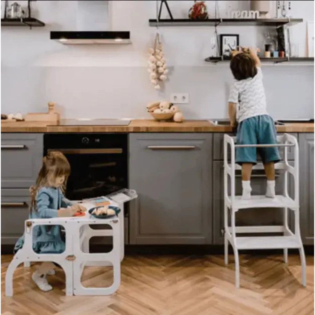 Tour d’Apprentissage Évolutive 2-en-1 STEP’n’SIT® –  Gris