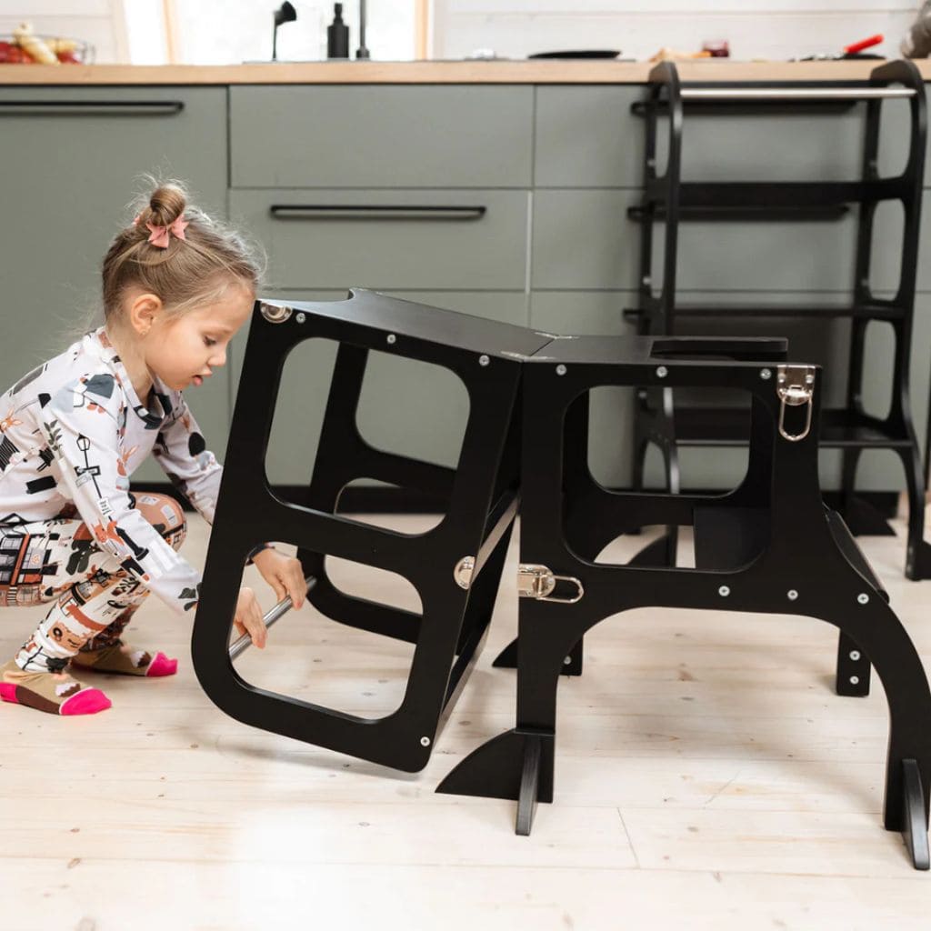 Tour d’Apprentissage Évolutive 2-en-1 STEP’n’SIT® – Noir