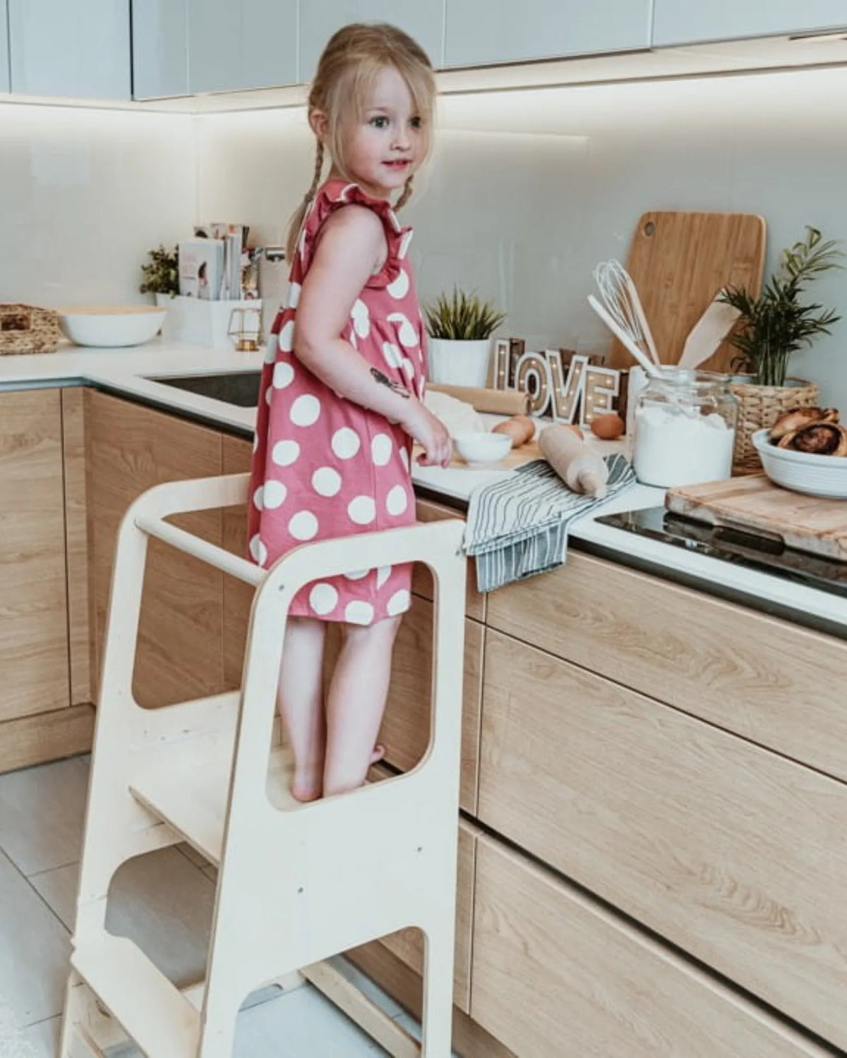 Tour d'Observation Ajustable "Helper" – Hêtre de la Baltique (Évolutive) – Montessori pour enfant – photo 1