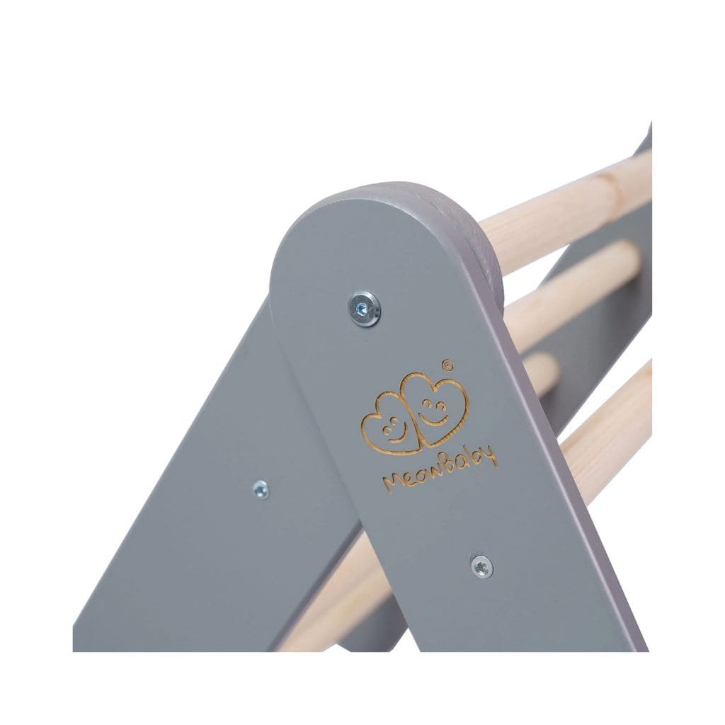 Échelle avec Toboggan & Mur d’Escalade – Gris Montessori
