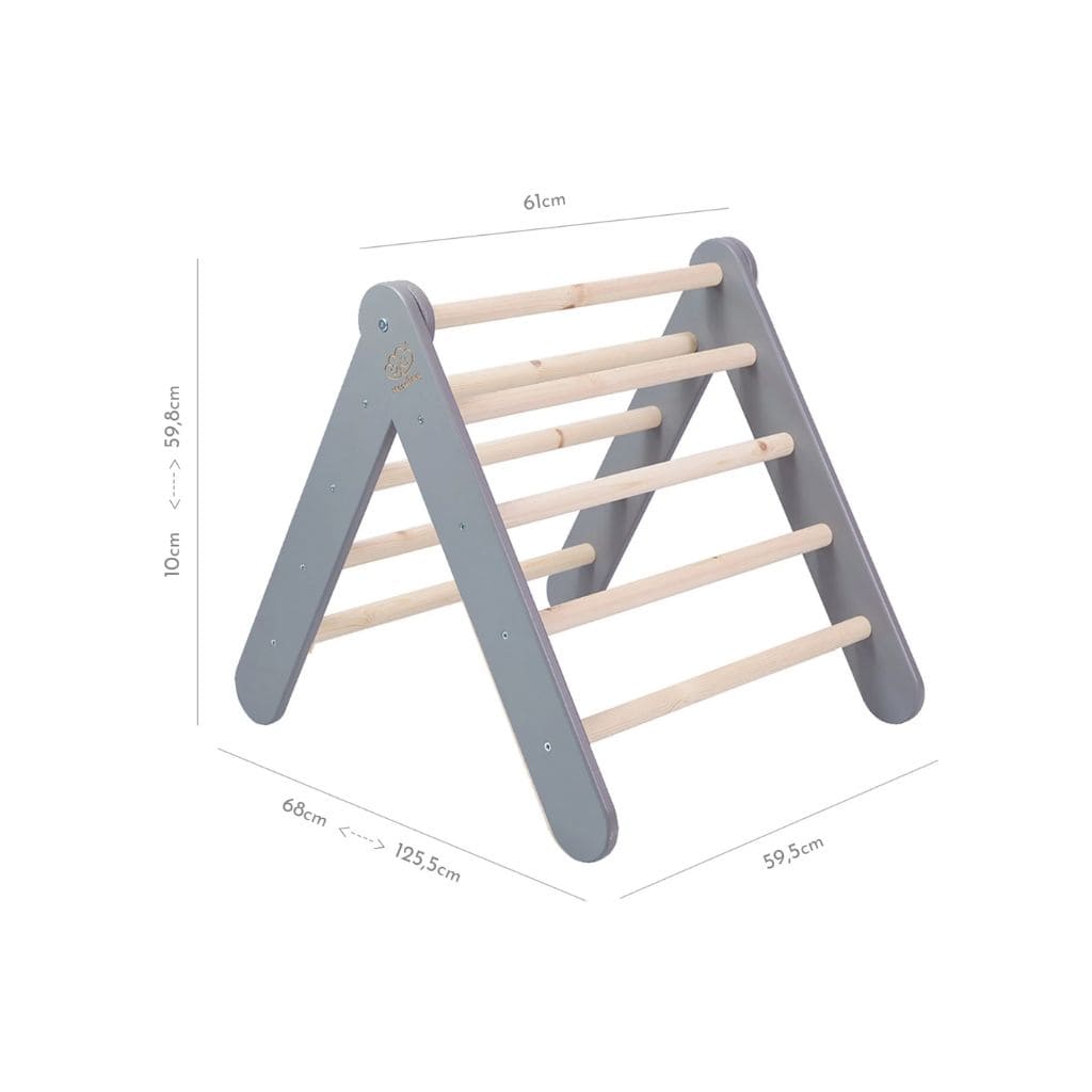 Échelle avec Toboggan & Mur d’Escalade – Gris Montessori