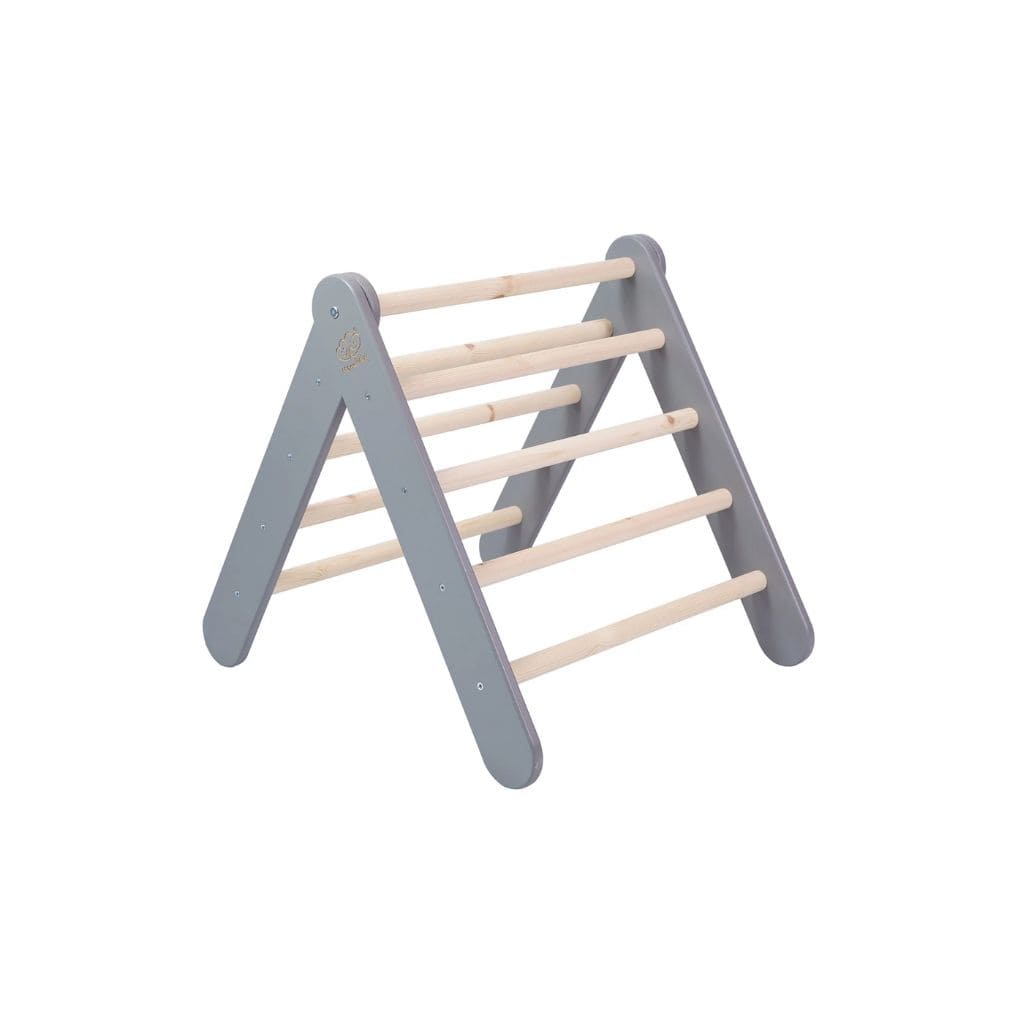 Échelle avec Toboggan & Mur d’Escalade – Gris Montessori