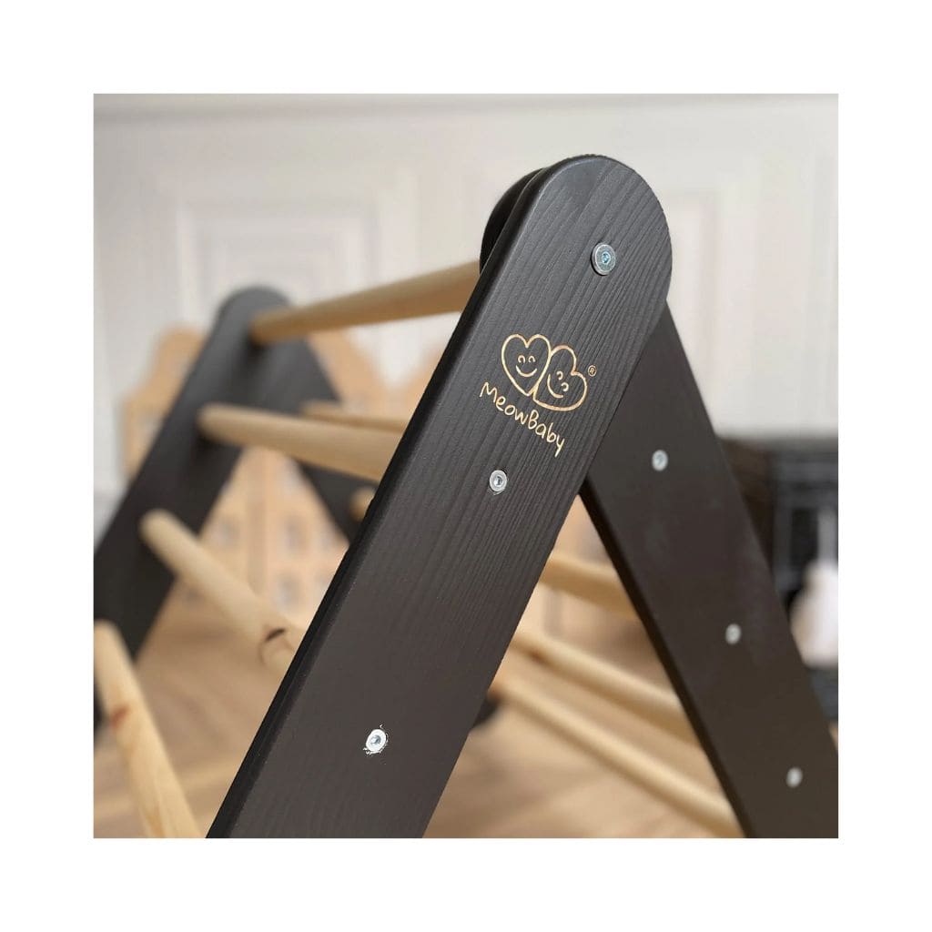 Échelle avec Toboggan & Mur d’Escalade – Noir Montessori